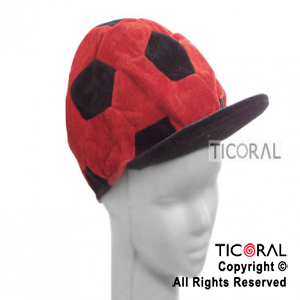 SOMBRERO VISERA PELOTA FUTBOL ROJO Y NEGRO HS5376-2 x 1